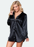 Girlie Satin Sleep Shirt Black