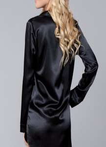 Girlie Satin Sleep Shirt Black